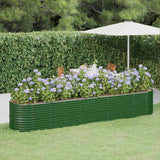 Vidaxl plantenbak 368x80x68 cm gegalvaniseerd staal groen
