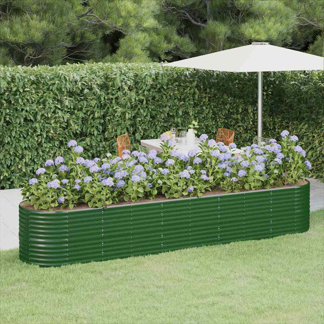 Vidaxl plantenbak 368x80x68 cm gegalvaniseerd staal groen