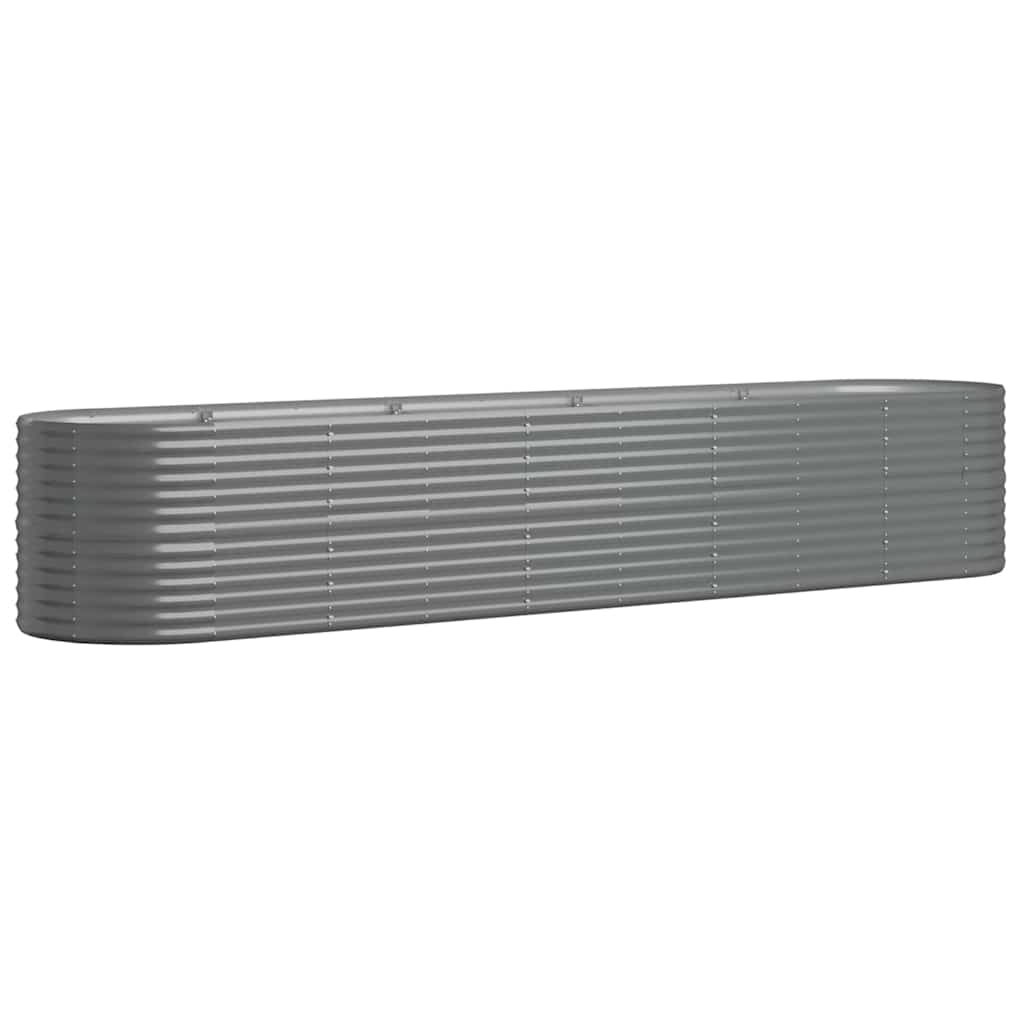 Vidaxl plantenbak 368x80x68 cm gegalvaniseerd staal grijs