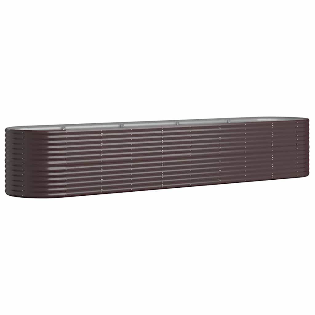 Vidaxl plantenbak 368x80x68 cm gegalvaniseerd staal bruin