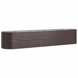 Vidaxl plantenbak 368x80x68 cm gegalvaniseerd staal bruin