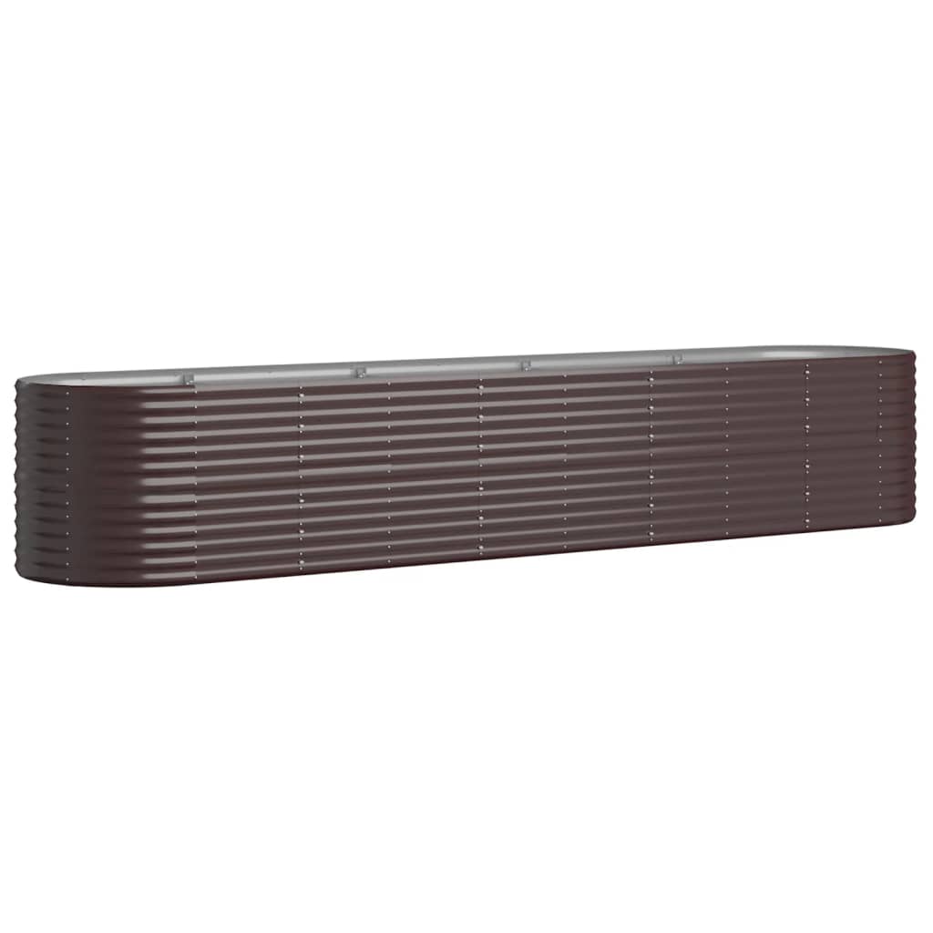 Vidaxl Planning Box 368x80x68 CM Powder -Coated Steel Brown