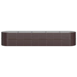 Vidaxl Planning Box 368x80x68 CM Powder -Coated Steel Brown