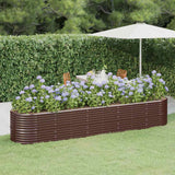 Vidaxl plantenbak 368x80x68 cm gegalvaniseerd staal bruin