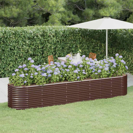 Vidaxl plantenbak 368x80x68 cm gegalvaniseerd staal bruin