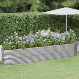 VidaXL Planter 368x80x68 cm powder -coated steel silver colored