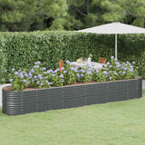 Vidaxl plantenbak 440x80x68 cm gegalvaniseerd staal antracietkleurig