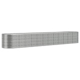 VidaXL Plantenbak 512x80x68 cm gepoedercoat staal zilverkleurig