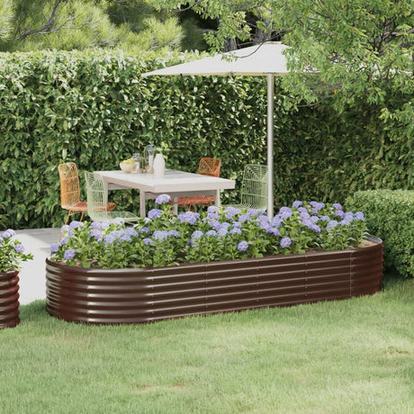 Vidaxl plantenbak 249x100x36 cm gegalvaniseerd staal bruin