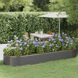 Vidaxl plantenbak 322x100x36 cm gegalvaniseerd staal grijs
