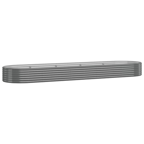 Vidaxl plantenbak 396x100x36 cm gegalvaniseerd staal grijs