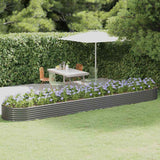 Vidaxl plantenbak 507x100x36 cm gegalvaniseerd staal grijs