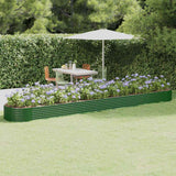 Vidaxl plantenbak 544x100x36 cm gegalvaniseerd staal groen