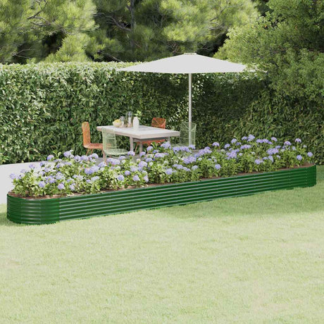 Vidaxl plantenbak 544x100x36 cm gegalvaniseerd staal groen