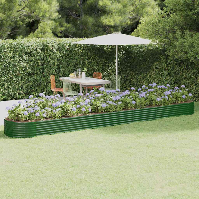 Vidaxl plantenbak 544x100x36 cm gegalvaniseerd staal groen