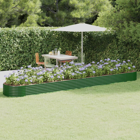 Vidaxl plantenbak 544x100x36 cm gegalvaniseerd staal groen