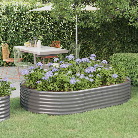 Vidaxl plantenbak 214x140x36 cm gegalvaniseerd staal grijs