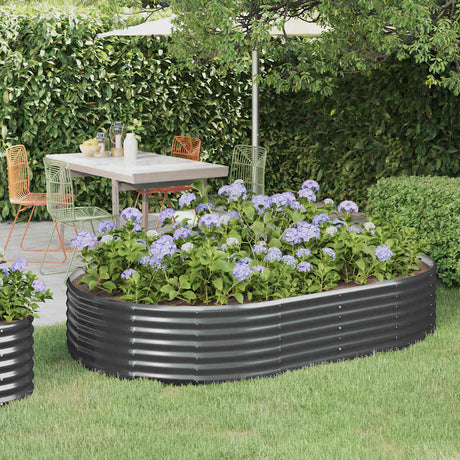 Vidaxl plantenbak 214x140x36 cm gegalvaniseerd staal antracietkleurig