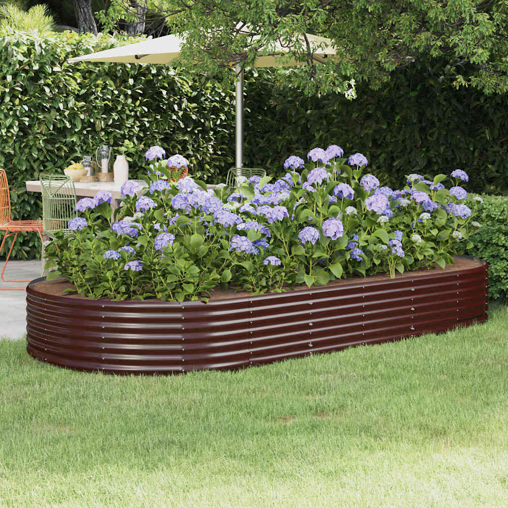Vidaxl plantenbak 296x140x36 cm gegalvaniseerd staal bruin