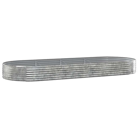 Vidaxl plantenbak 373x140x36 cm gegalvaniseerd staal zilverkleurig