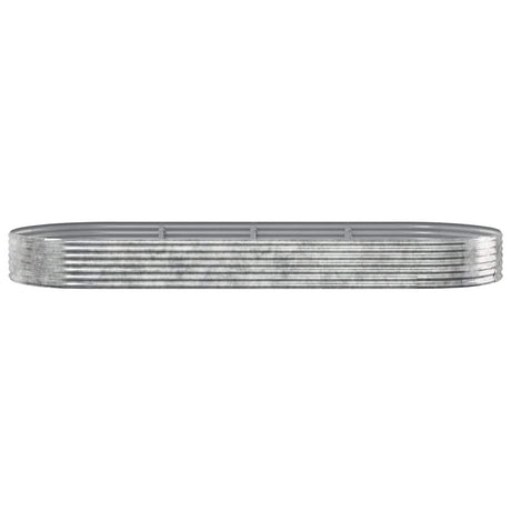 Vidaxl plantenbak 373x140x36 cm gegalvaniseerd staal zilverkleurig