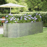 Vidaxl plantenbak 249x100x68 cm gegalvaniseerd staal zilverkleurig