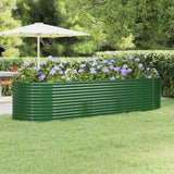 Vidaxl plantenbak 322x100x68 cm gegalvaniseerd staal groen