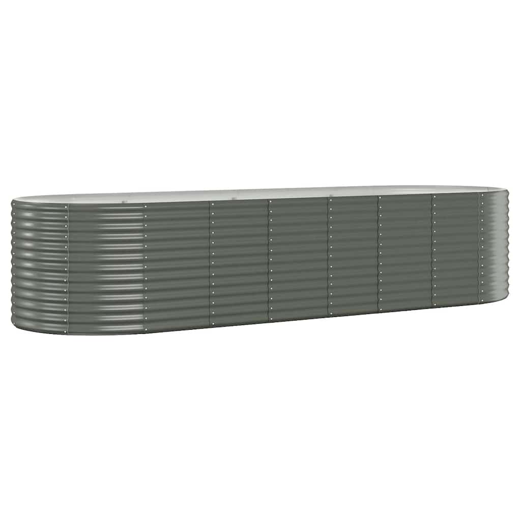 Vidaxl plantenbak 322x100x68 cm gegalvaniseerd staal grijs