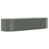 Vidaxl plantenbak 322x100x68 cm gegalvaniseerd staal grijs