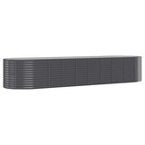 Vidaxl plantenbak 396x100x68 cm gegalvaniseerd staal antracietkleurig