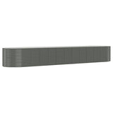 VidaXL Plantenbak 507x100x68 cm gepoedercoat staal grijs