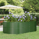 Vidaxl verhoogde tuinbak groen 212x140x68 cm gegalvaniseerd staal