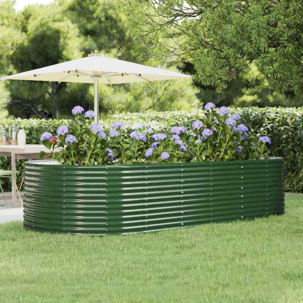 Vidaxl plantenbak 291x140x68 cm gegalvaniseerd staal groen
