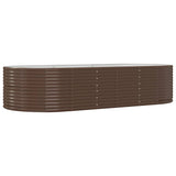 Vidaxl plantenbak 291x140x68 cm gegalvaniseerd staal bruin