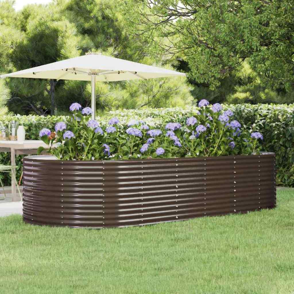Vidaxl plantenbak 291x140x68 cm gegalvaniseerd staal bruin