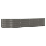 Vidaxl plantenbak 367x140x68 cm gegalvaniseerd staal grijs
