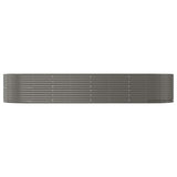 Vidaxl plantenbak 367x140x68 cm gegalvaniseerd staal grijs