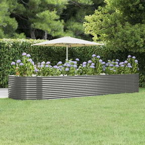 Vidaxl plantenbak 447x140x68 cm gegalvaniseerd staal grijs