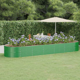 VidaXL Plantenbak 510x140x68 cm gepoedercoat staal groen