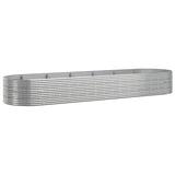 VidaXL Plantenbak 510x140x68 cm gepoedercoat staal zilverkleurig