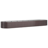 VidaXL Plantenbak 584x140x68 cm gepoedercoat staal bruin