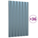 Vidaxl dakpanelen 36 st 60x36 cm gegalvaniseerd staal grijs