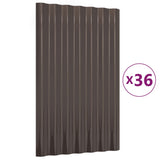 Vidaxl Dach Panels 36 st 60x36 cm pude -coated Stahlbrong