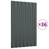 VidaXL roof panels 36 st 60x36 cm powder -coated steel anthracite -colored