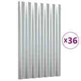 Vidaxl dakpanelen 36 st 60x36 cm gepoedercoat staal zilverkleurig