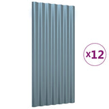 Vidaxl dakpanelen 12 st 80x36 cm gegalvaniseerd staal grijs