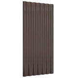 Vidaxl dakpanelen 12 st 80x36 cm gegalvaniseerd staal bruin