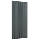 Panneaux de toit Vidaxl 36 ST 80x36 cm en poudre et anthracite en acier recouvert de