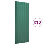 Vidaxl dakpanelen 12 st 100x36 cm gegalvaniseerd staal groen
