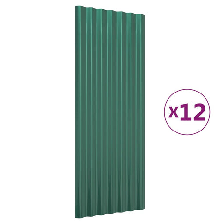 Vidaxl dakpanelen 12 st 100x36 cm gegalvaniseerd staal groen